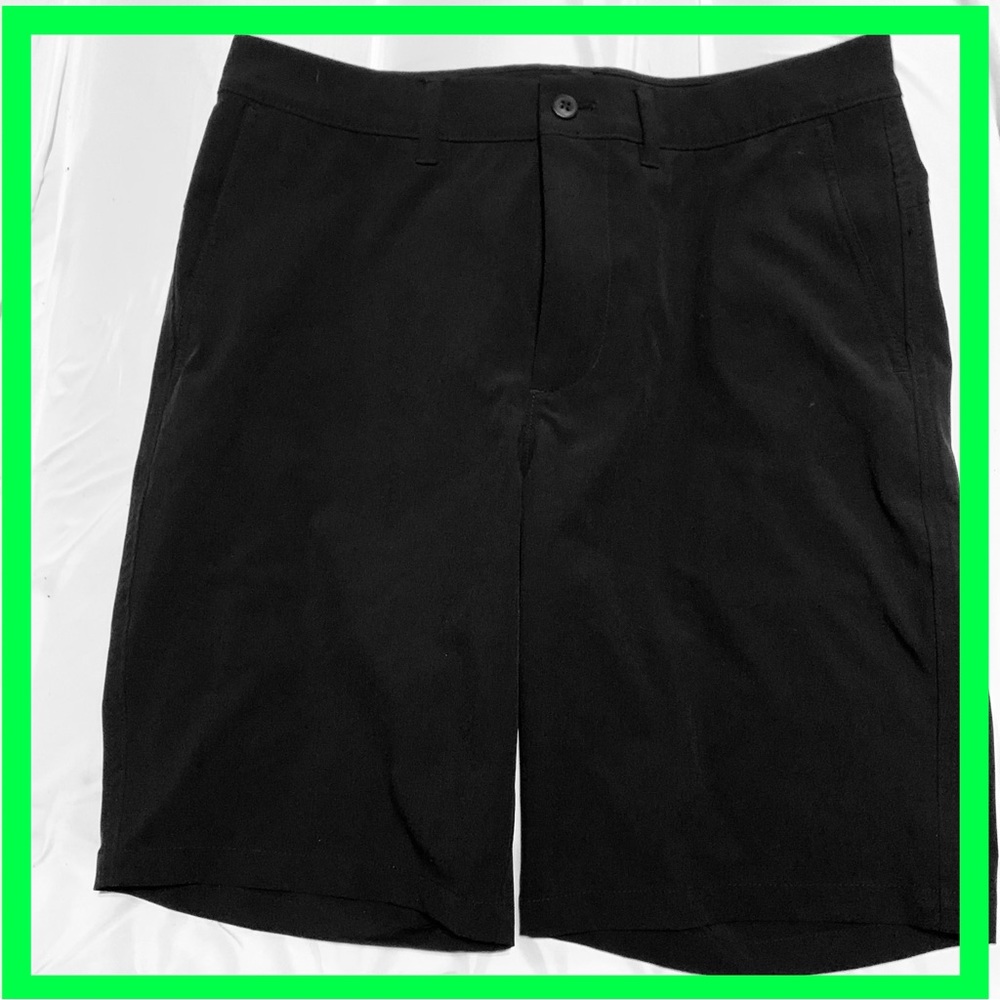 Old Navy Mens Activewear Shorts Black Pockets Flat Front Built In Flex 32 New